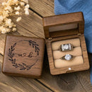 Wedding Ring Wooden Box Laser Engraving for wedding Ceremony Ring Bearer Ring Box Wedding band holder wedding supplies, mrs & mr