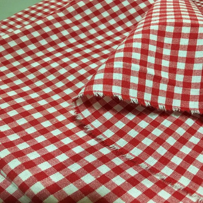 Cotton Plaid Fabric By The Meter for Sewing Shirts Clothing Dresses Tablecloth Coats Black White Red Soft Breathable Comfortable