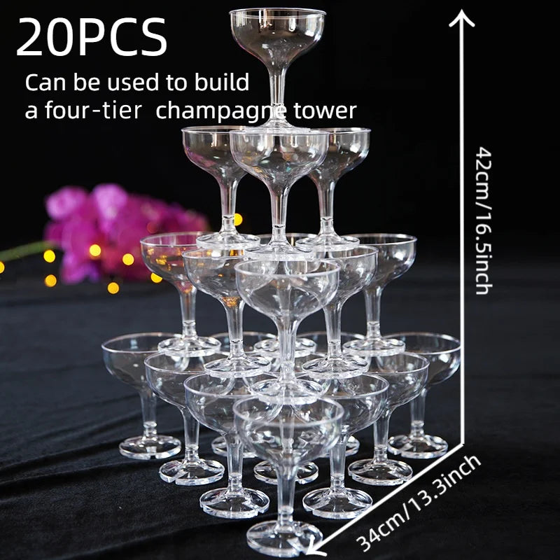 Acrylic champagne coupe glasses for engagement parties