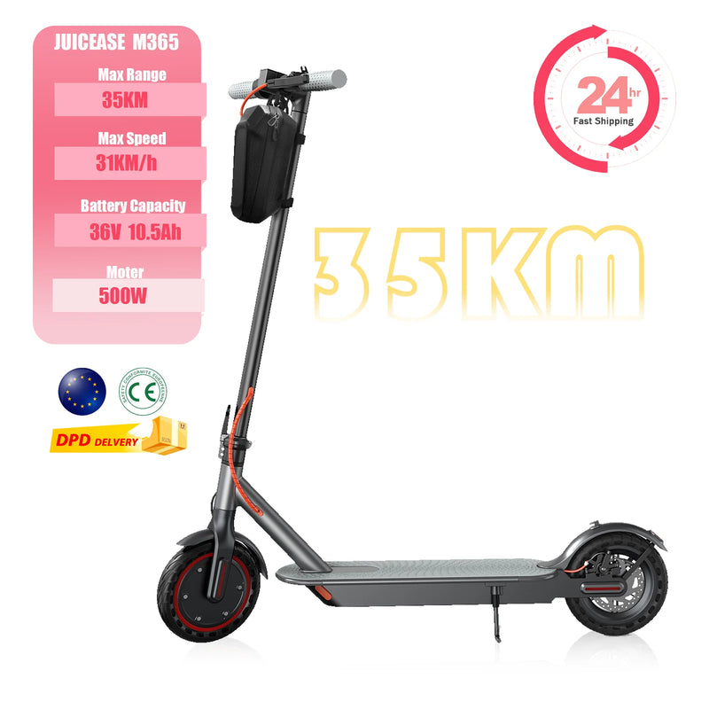 JUICEASE M365 Electric Scooter 35KM 31KM/H 350W 36V 10.5AH Large Capacity Battery 8.5Inch Tyres with Smart APP Foldable EScooter