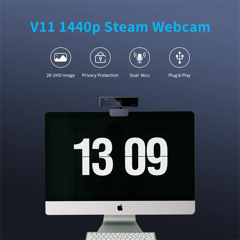 Plug And Play Computer Usb Web Camera Mini Webcam 2K For Pc Laptop With Microphone. - Nuroum V11 High Quality 1080p 60fps Full Hd