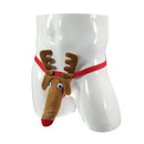 Polyester Fiber Underwear Thong G-String Briefs Bulge Pouch Christmas Reindeer Funny Underwear Khaki Mens One Size
