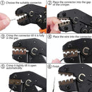 Non Insulated Lug and Socket Crimping Pliers Durable Professional Full Cycle Ratchet Crimping Pliers AWG20-13 0.5-2.5mm ². - SN-48B