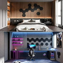 HexagonalSelf-adhesive Acoustic Panels Sound Proof Foam Panels Y-Lined Design to Absorb Noise Eliminate Echoes Black. - 12/6/1piece