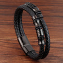 Charm Braid Rope Bracelet For Men Stainless Steel Magnetic Buckle Genuine Leather Bracelets & Bangles Male Female Jewelry