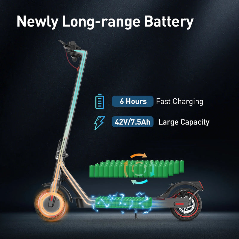iScooter i9 Electric Scooter 350W 7.5Ah Powerful Electric Kick Scooter 30km Max Range 30km/h Speed Electric eScooter With KCQAPP