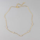 New Stainless Steel Zircon Necklaces for Women 18K Gold Plated Four Leaf Grass Collar Chain Necklace Luxury Jewelry Gift