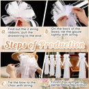 Church pew bows with long tulle tails for aisle and chair decoration