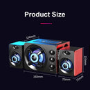Powerful Bluetooth Speakers Colorful LED Home TV Theater Sound Wireless Subwoofer 3D Stereo Surround Wooden Material USB Wired