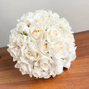 Bridal bouquets, white bridal bouquet, silk flowers, artificial roses,