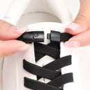 1Pair No Tie Shoe laces, Press Lock Shoelaces without ties Elastic Laces Sneaker Kids Adult 8MM Widened Flat Shoelace for Shoes