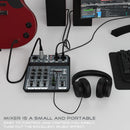4 Channel Audio Mixer 48V Phantom Power USB Studio Sound Mixers Bluetooth DJ Console Mixing for Karaok