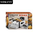 Electric Deep Fryer with Lid 5 Liters Capacity, Temperature Control,View Window,Three Frying Baskets,2000W. - Houselin