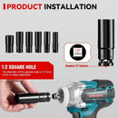 ONEVAN Electric Impact Wrench Hexs Socket Adapter Kit 1/2" Drill Chuck Drive Set for Electric Wrench Screwdriver Standard Socket