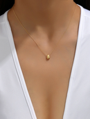 1pc Minimalist Style Niche Design Water Drop Beaded Stainless Steel 18K Gold Plated Necklace For Women Stacking Necklace Summer