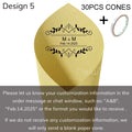 Personalized wedding confetti cones with names and date,