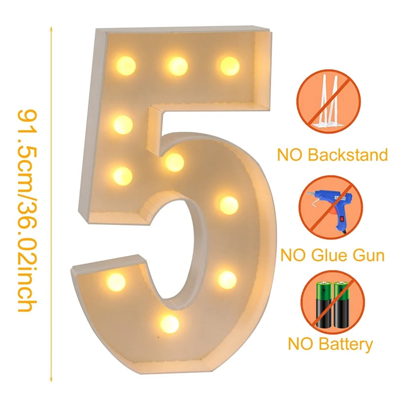 Giant LED Lighted Birthday Number Figure for Decoration