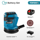 Electric Orbital Sander 125MM Cordless Grinding Sanding. Polishing Machine Woodworking Power Tool For Makita 18V Battery. - YOFIDRA