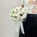 Bride Bouquet Wedding Accessories Silk Roses Artificial Flowers Bridesmaid Bouquet Groom Boutonniere Corsage Wedding Party Decor