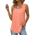 Summer 2026 Europe and the United States burst ruffle solid color sleeveless tank top loose casual women's Wear S-5XL