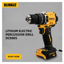 Rechargeable brushless cordless impact drill with power supply.