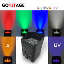 4PCS Wireless Remote Control LED 6x18W 6 in 1 RGBAW+UV Par Light Battery Movable for Disco KTV Bar Christmas Lights