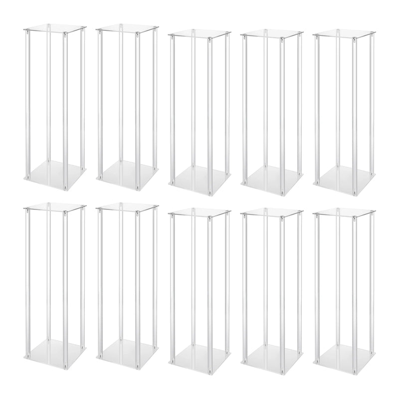 Acrylic Wedding Vase Set, Tall Flower Stands, Clear Column