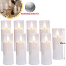 Battery-operated acrylic glass LED candles, flameless candles, flickering candles