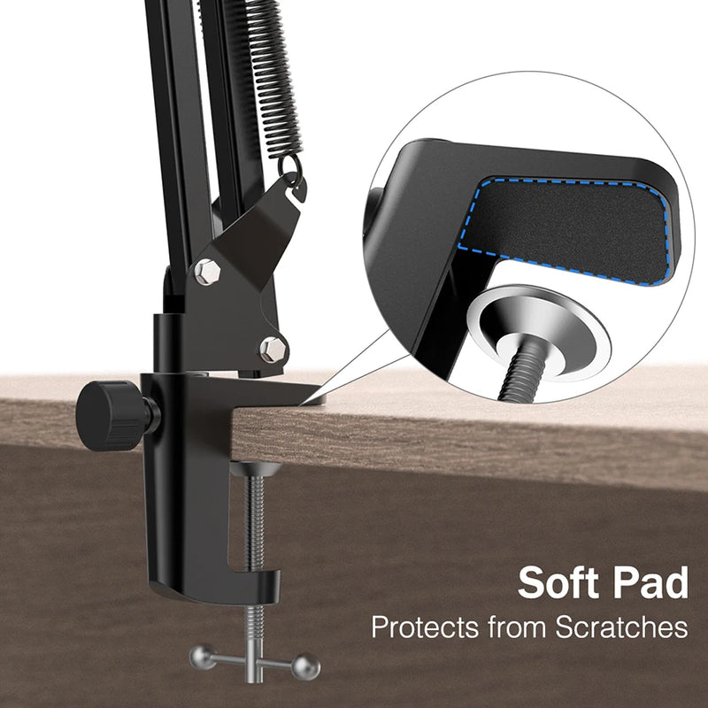Microphone Arm Boom,Adjustable Suspension Boom with Heavy Duty Clamp,Scissor Mic Stand for Recording,Gaming,K688 K658-CS1. - FIFINE
