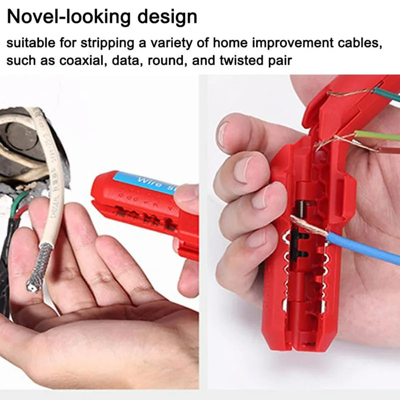 Multifunction Wire Stripper with Curved Handle, Cable Stripping Knife.