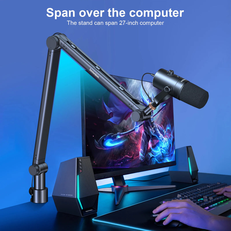 Microphone Boom Arm, Stand With Professional, Desktop, PC, Mobile, Game, Live Recording, Adjustable Cantilever Heavy Duty LM01. - SEMNLAN