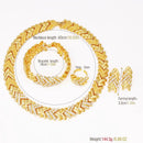 GZJPEI Fashion Crystal Jewelry Set Luxury Gold Plated Necklace Bracelet Wheat Ear Earring Ring Nigeria Wedding Gift 2025 New