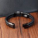 Charm Braid Rope Bracelet For Men Stainless Steel Magnetic Buckle Genuine Leather Bracelets & Bangles Male Female Jewelry