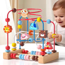 Baby Toys Wooden Roller Coaster Bead Maze Abacus Math Toys. Toddler Early Educational Toys for Kids Children 1-3 Years.