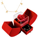 Gift for women, gift box with eternal rose and heart necklace, jewelry box