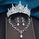 Baroque Tiaras and Crowns Princess 3-pack Wedding Crown Sets and Necklace Earrings for Party Birthday Costume Jewelry Bridal