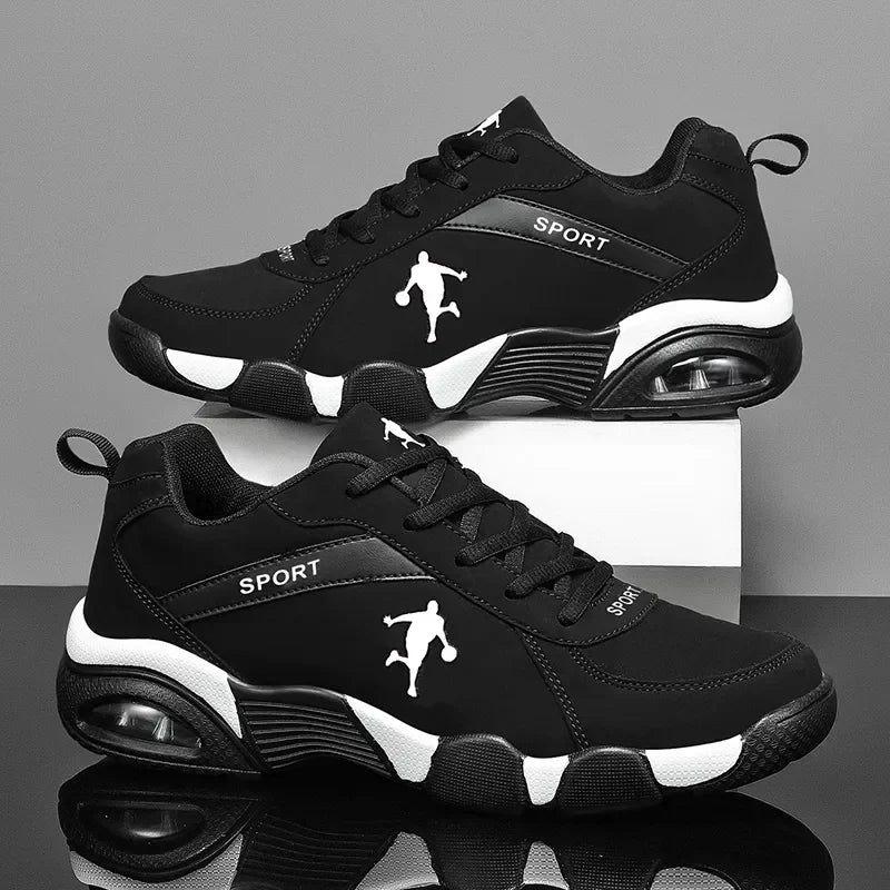 Outdoor Men's Running Sneakers. Comfortable Leather Mesh Walking Shoes Male Jogging Trainers.