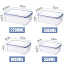 1Pc/4Pcs Refrigerator Storage Box Food Containers Plastic Fresh-Keeping Box with Lid Portable Storage Box Kitchen Organization