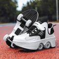 NEW children's sports roller skates deformation shoes 4 four-wheeled roller skates adult runaway shoes student deformation wheel