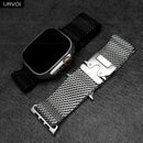 URVOI Band for Apple Watch Ultra 3 2 Series 11 10 9 8 SE stainless steel mesh strap for iWatch secure parachute buckle 46 49mm