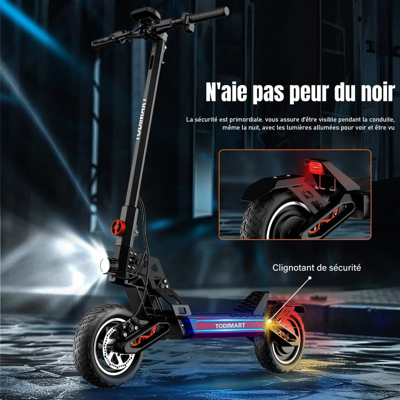 S13 adult Electric Scooter, range 75-90km,48V 20.8Ah, motor 1000W * 2, electric folding totinette, TODIMART