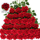 Artificial Roses Flowers Velvet Rose Bouquet for Home Wedding Decoration.