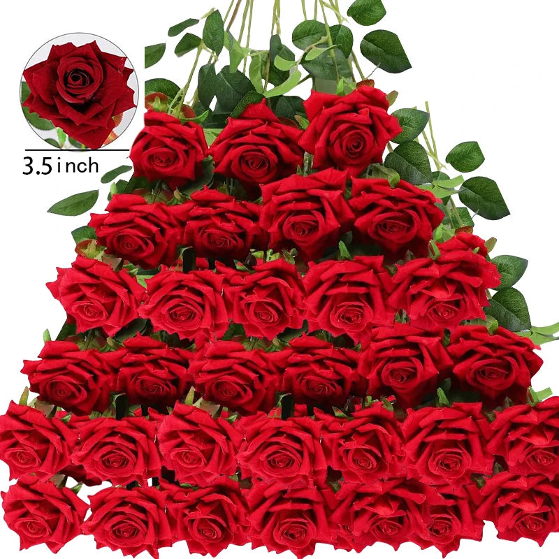 Bouquet of real-looking artificial silk roses for centerpieces