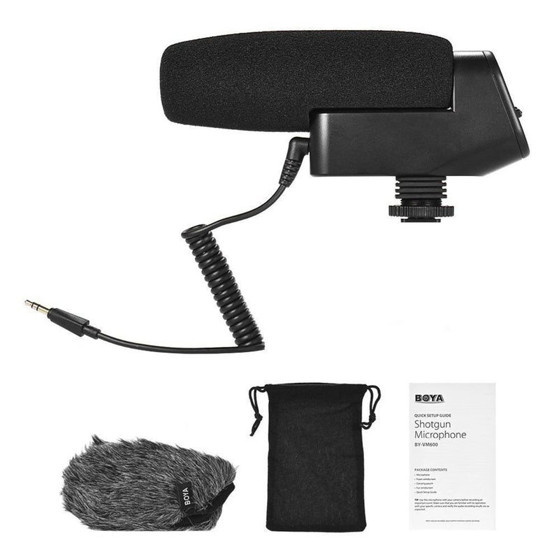 Cardioid Shotgun Condenser Microphone for Canon Sony Nikon DLSR Camera Youtube Streaming vlogging Video Shooting. - BOYA BY-VM600