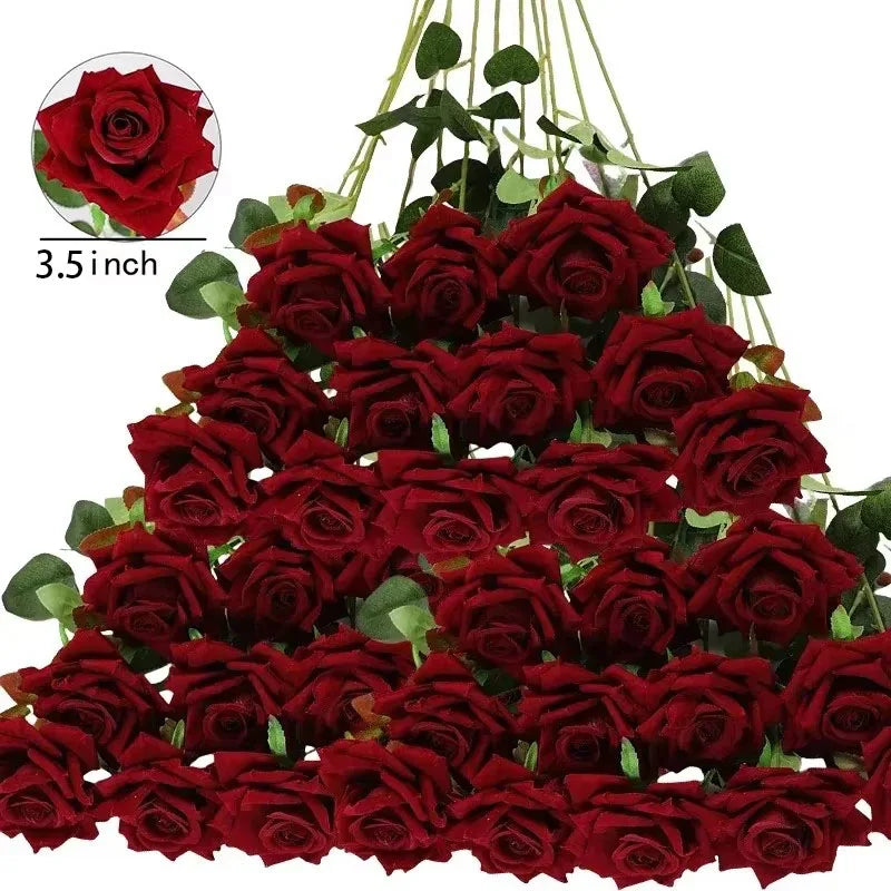 Bouquet of real looking artificial silk roses