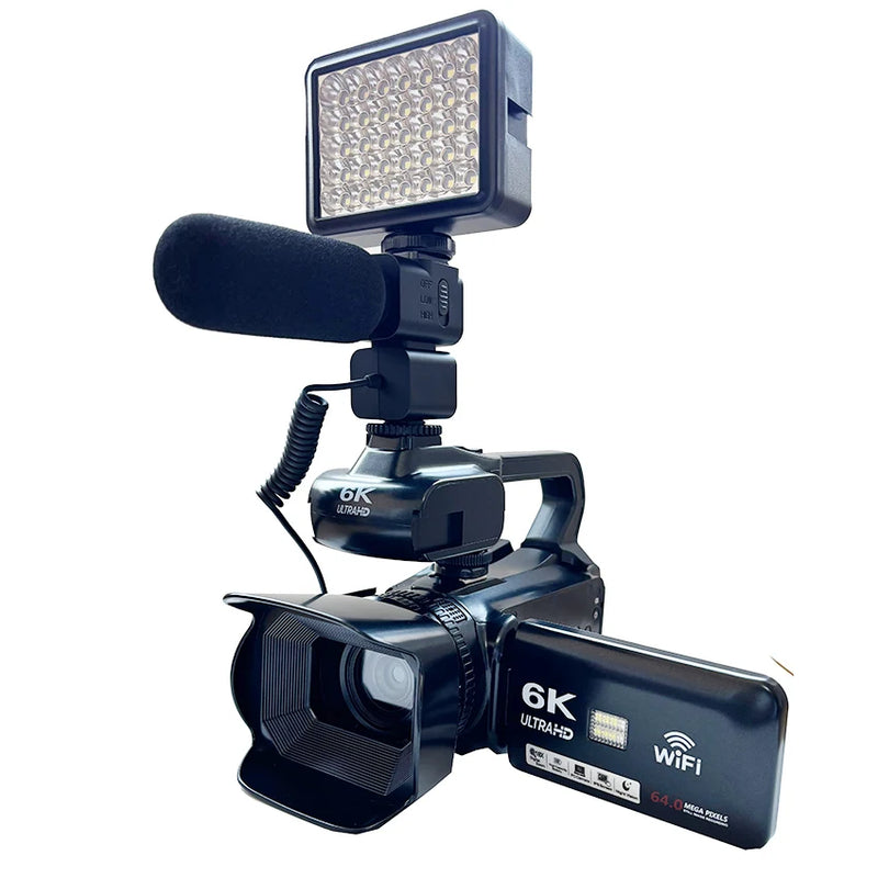 Professional Camcorder WIFI Digital Video Camera For Youtube Streaming Vlog Recorder 18X Webcam Stabilizer Camera 6K
