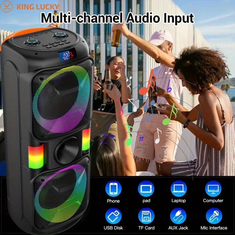 8202 Wireless Bluetooth Super big Speaker With Maximum Peak Power Of  120DB sound Outdoor Portable Party Soundbox  with Mic