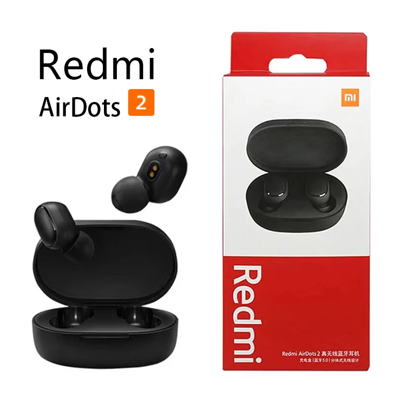 New i Airdots 2 Wireless Bluetooth Headset with Mic Earbuds Airdots 2 Fone Bluetooth Earphones Wireless Headphones. - Xiaomi Redm