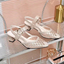 New summer high heel sandals with thick gauze with net,