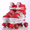 Double Row Quad Roller Skate Shoes 4 Wheels Skates Adjustable Size Outdoor Sport Kids Boys Girls Teenage Adults Skating Sneakers